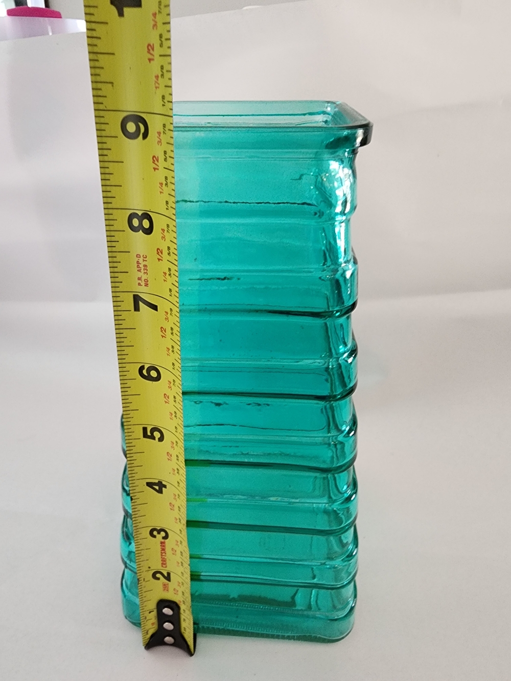 Turquoise Glass Ribbed Vase — Home Accents - Picture 6 of 8